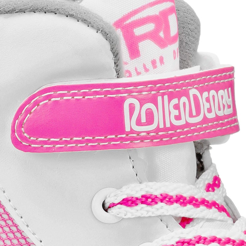 Roller Derby زلاجات رولر ديربي فايرستار للفتيات الشباب باللون الأبيض/الوردي مقاس 1 - Image 4